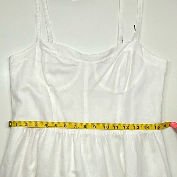 NWT | Jonathan Simkai | Kitzia Linen Bustier Midi Dress | White | Large - Picture 5 of 14